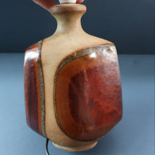 Load image into Gallery viewer, 1960s Medium TREMAEN Nanceddan Pottery Table Lamp. Original Hessian Shade &amp; Paper Label on Base
