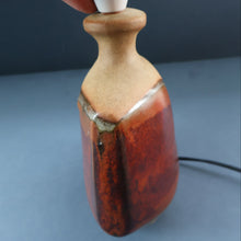 Load image into Gallery viewer, 1960s Medium TREMAEN Nanceddan Pottery Table Lamp. Original Hessian Shade &amp; Paper Label on Base

