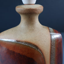 Load image into Gallery viewer, 1960s Medium TREMAEN Nanceddan Pottery Table Lamp. Original Hessian Shade &amp; Paper Label on Base
