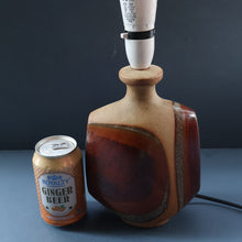 Load image into Gallery viewer, 1960s Medium TREMAEN Nanceddan Pottery Table Lamp. Original Hessian Shade &amp; Paper Label on Base
