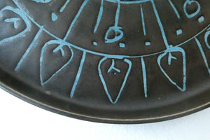 Early 1960s St Ives Plate with Little Lip Section. Painted St Ives Mark and HC initials (Honor Curtis)