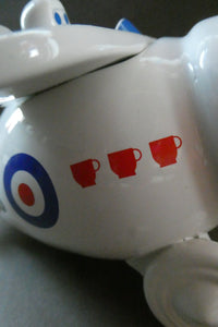 Vintage 1970s NOVELTY TEAPOT by Stuart Taylor for Westfield Pottery in the form of an Airplane