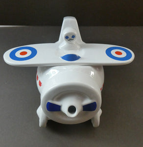 Vintage 1970s NOVELTY TEAPOT by Stuart Taylor for Westfield Pottery in the form of an Airplane