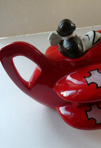 Vintage 1980s NOVELTY TEAPOT by Carltonware. The RED BARON in his Bi-plane