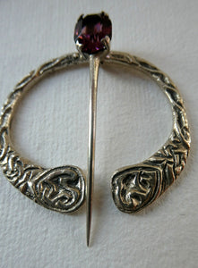 1960s Penannular Brooch by Cook, Holland & Co. with Inset Amethyst. Traditional Design
