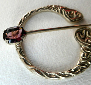 1960s Penannular Brooch by Cook, Holland & Co. with Inset Amethyst. Traditional Design