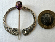 Load image into Gallery viewer, 1960s Penannular Brooch by Cook, Holland &amp; Co. with Inset Amethyst. Traditional Design
