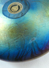 Load image into Gallery viewer, GLASFORM Paperweight by John Ditchfield. Iridescent Lily Pad with Silver Dragonfly Embellishment

