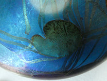 Load image into Gallery viewer, GLASFORM Paperweight by John Ditchfield. Iridescent Lily Pad with Silver Dragonfly Embellishment
