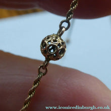 Load image into Gallery viewer, 14 CARAT GOLD. Long Fancy Guard or MUFF CHAIN with Gold Ball Inclusions. Weight 11 grams - Gold Chain
