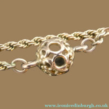 Load image into Gallery viewer, Long Fancy Guard or Muff Chain with Gold Ball Inclusions. 14 Carat Gold. Weight 11 grams
