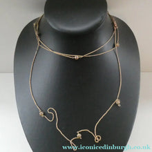 Load image into Gallery viewer, Long Fancy Guard or Muff Chain with Gold Ball Inclusions. 14 Carat Gold. Weight 11 grams
