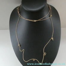 Load image into Gallery viewer, Long Fancy Guard or Muff Chain with Gold Ball Inclusions. 14 Carat Gold. Weight 11 grams
