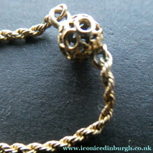 Load image into Gallery viewer, 14 CARAT GOLD. Long Fancy Guard or MUFF CHAIN with Gold Ball Inclusions. Weight 11 grams - Gold Chain
