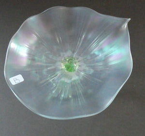 Antique ART NOUVEAU John Walsh Walsh Uranium Glass Water Lily Comport 