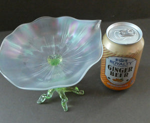 Antique ART NOUVEAU John Walsh Walsh Uranium Glass Water Lily Comport 