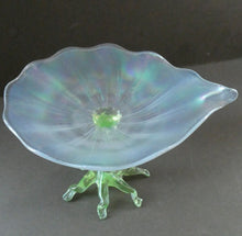 Load image into Gallery viewer, Antique ART NOUVEAU John Walsh Walsh Uranium Glass Water Lily Comport
