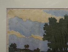 Load image into Gallery viewer, 1920s German Woodcut. Poplar Trees on a Riverbank by L.E.M. GERHARDT. Signed in Pencil
