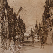 Load image into Gallery viewer, SCOTTISH ART. Sir Muirhead Bone (1876 - 1953). Glasgow International Exhibition 1901. Evening in Little Russia. Signed in the plate (detail)
