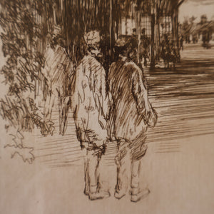 SCOTTISH ART. Sir Muirhead Bone (1876 - 1953). Glasgow International Exhibition 1901. Evening in Little Russia. Signed in the plate
