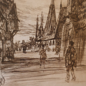 SCOTTISH ART. Sir Muirhead Bone (1876 - 1953). Glasgow International Exhibition 1901. Evening in Little Russia. Signed in the plate