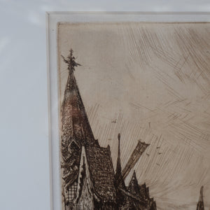 SCOTTISH ART. Sir Muirhead Bone (1876 - 1953). Glasgow International Exhibition 1901. Evening in Little Russia. Signed in the plate