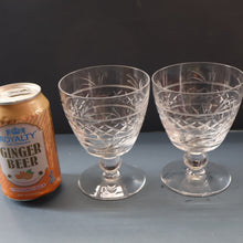 Load image into Gallery viewer, Pair of STUART CRYSTAL IMPERIAL Pattern Large Wine Glasses or Water Goblets. Height: 4 3/4 inches
