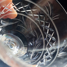 Load image into Gallery viewer, Pair of STUART CRYSTAL IMPERIAL Pattern Large Wine Glasses or Water Goblets. Height: 4 3/4 inches
