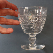 Load image into Gallery viewer, A/ Pair of STUART CRYSTAL IMPERIAL Pattern Large Wine Glasses or Water Goblets. Height: 4 3/4 inches
