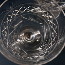 Load image into Gallery viewer, Pair of STUART CRYSTAL IMPERIAL Pattern Large Wine Glasses or Water Goblets. Height: 4 3/4 inches

