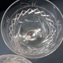 Load image into Gallery viewer, Pair of STUART CRYSTAL IMPERIAL Pattern Large Wine Glasses or Water Goblets. Height: 4 3/4 inches
