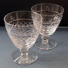 Load image into Gallery viewer, A/ Pair of STUART CRYSTAL IMPERIAL Pattern Large Wine Glasses or Water Goblets. Height: 4 3/4 inches

