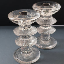 Load image into Gallery viewer, PAIR of Vintage Iittala FESTIVO Two Ring Candlesticks. Designed by Timo Sarpaneva - with etched TS initials on the base
