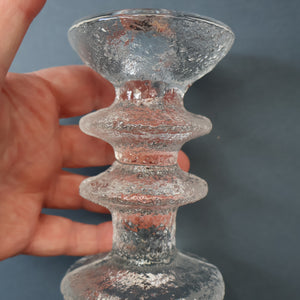 PAIR of Vintage Iittala FESTIVO Two Ring Candlesticks. Designed by Timo Sarpaneva - with etched TS initials on the base