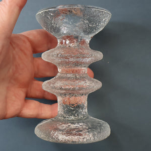 PAIR of Vintage Iittala FESTIVO Two Ring Candlesticks. Designed by Timo Sarpaneva - with etched TS initials on the base