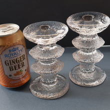 Load image into Gallery viewer, PAIR of Vintage Iittala FESTIVO Two Ring Candlesticks. Designed by Timo Sarpaneva - with etched TS initials on the base
