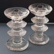 Load image into Gallery viewer, PAIR of Vintage Iittala FESTIVO Two Ring Candlesticks. Designed by Timo Sarpaneva - with etched TS initials on the base
