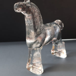 A/ 1970s KOSTA BODA Large Glass horse Designed by Bertil Vallien. 8 1/4 inches