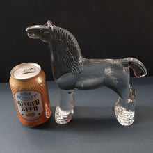 Load image into Gallery viewer, A/ 1970s KOSTA BODA Large Glass horse Designed by Bertil Vallien. 8 1/4 inches
