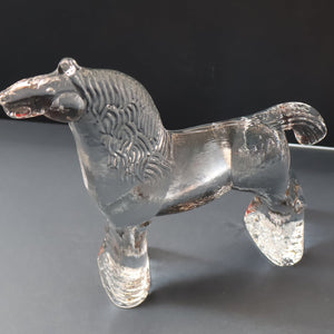A/ 1970s KOSTA BODA Large Glass horse Designed by Bertil Vallien. 8 1/4 inches