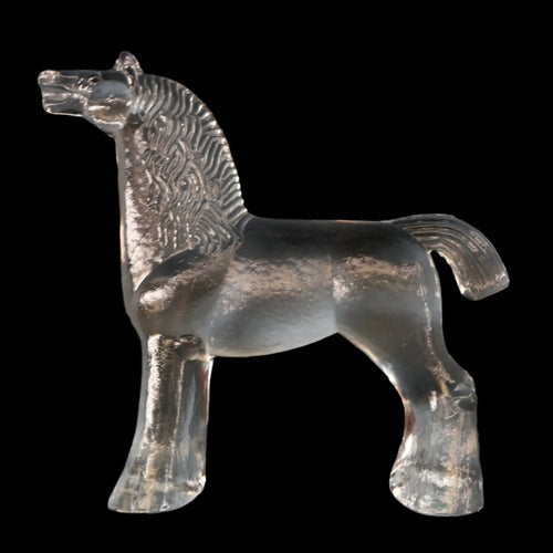 A/ 1970s KOSTA BODA Large Glass horse Designed by Bertil Vallien. 8 1/4 inches