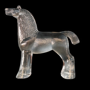 A/ 1970s KOSTA BODA Large Glass horse Designed by Bertil Vallien. 8 1/4 inches