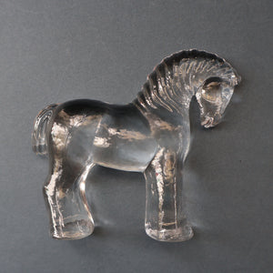 1970s KOSTA BODA Small Glass horse Designed by Bertil Vallien