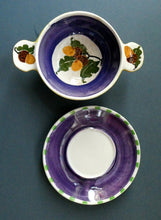 Load image into Gallery viewer, Rarer Bough Pottery Ceramic Quaich and Matching Plate. Painted by Richard Amour 1920s
