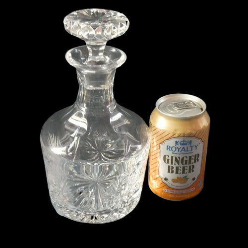 EDINBURGH CRYSTAL. Vintage 1980s Mallet Shape Whisky Decanter STAR OF EDINBURGH Pattern