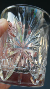 Vintage Edinburgh Crystal Small WHISKY Tumblers. STAR OF EDINBURGH Pattern. Set of Six; 3 inches