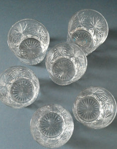 Vintage Edinburgh Crystal Small WHISKY Tumblers. STAR OF EDINBURGH Pattern. Set of Six; 3 inches