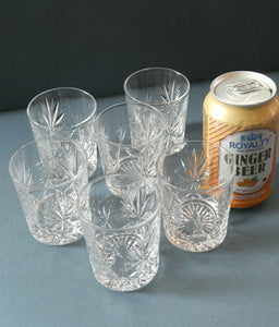 Vintage Edinburgh Crystal Small WHISKY Tumblers. STAR OF EDINBURGH Pattern. Set of Six; 3 inches