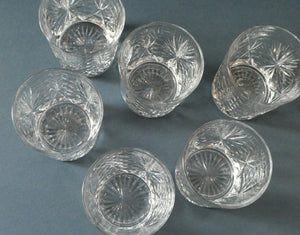 Vintage Edinburgh Crystal Small WHISKY Tumblers. STAR OF EDINBURGH Pattern. Set of Six; 3 inches