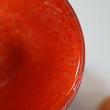 Load image into Gallery viewer, SCOTTISH GLASS. Vintage 1960s SMALL Orange Strathearn Bulbous Shape Vase with Leaping Salmon Mark
